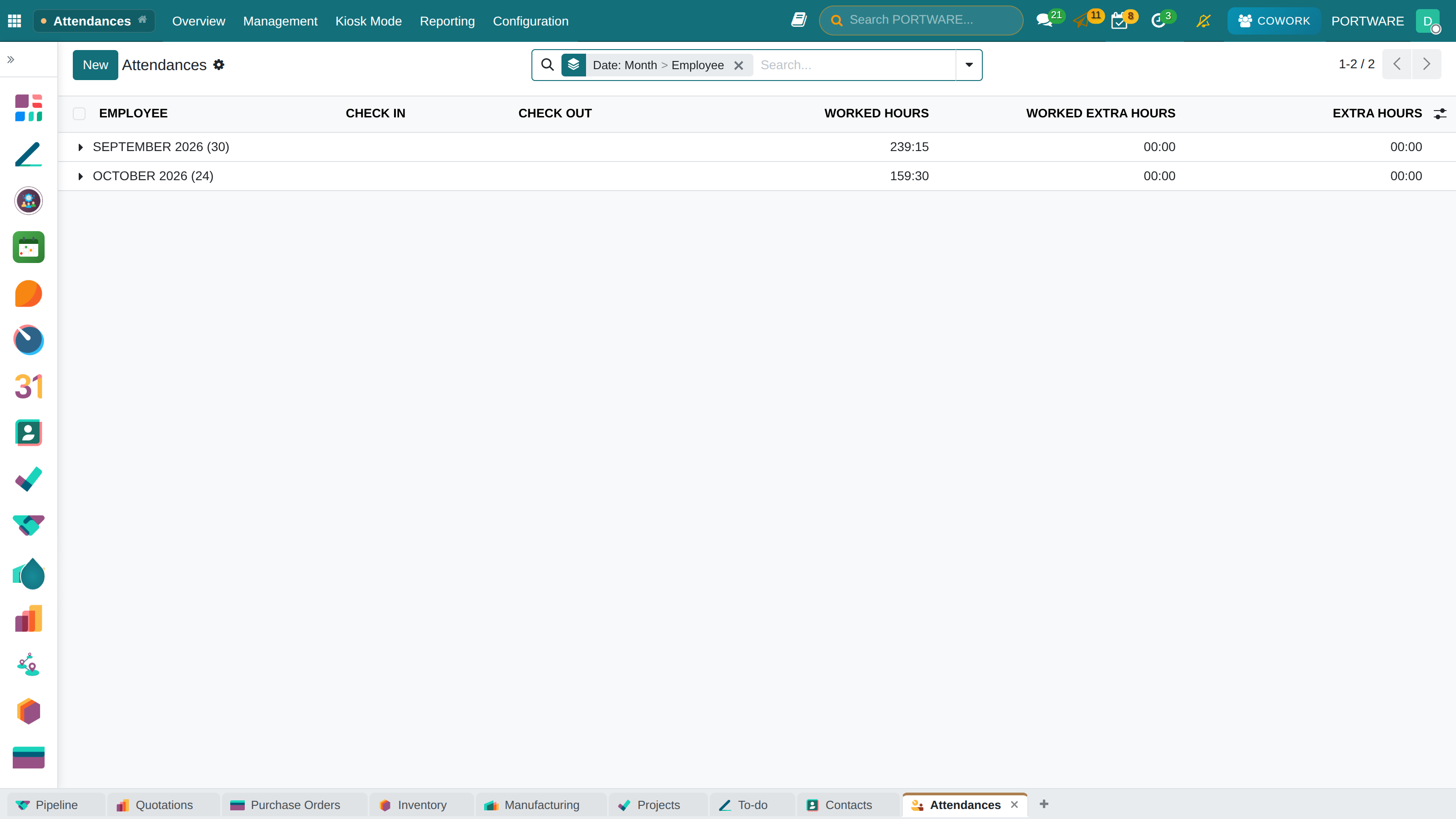 Attendance Main Screen
