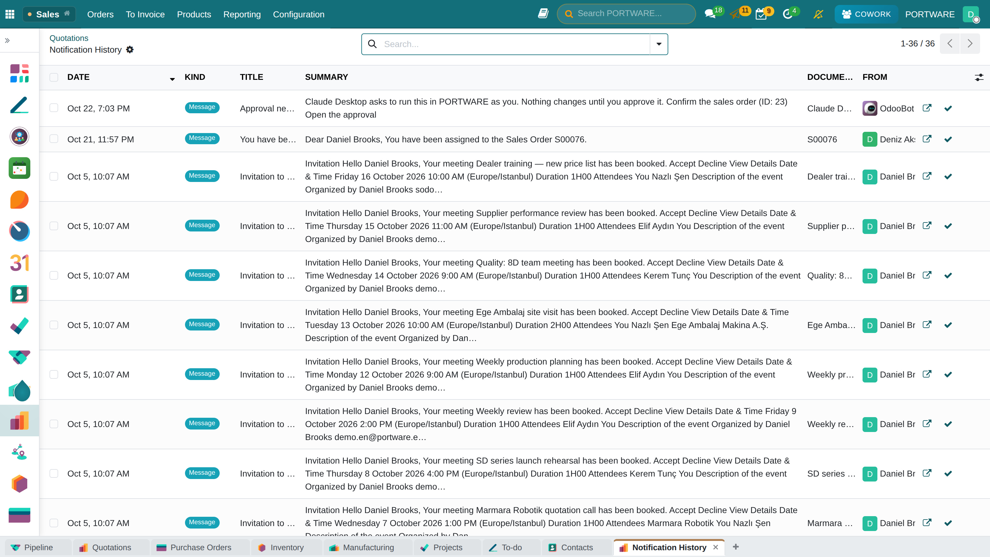 Notification History: read notifications kept permanently, with readable summaries