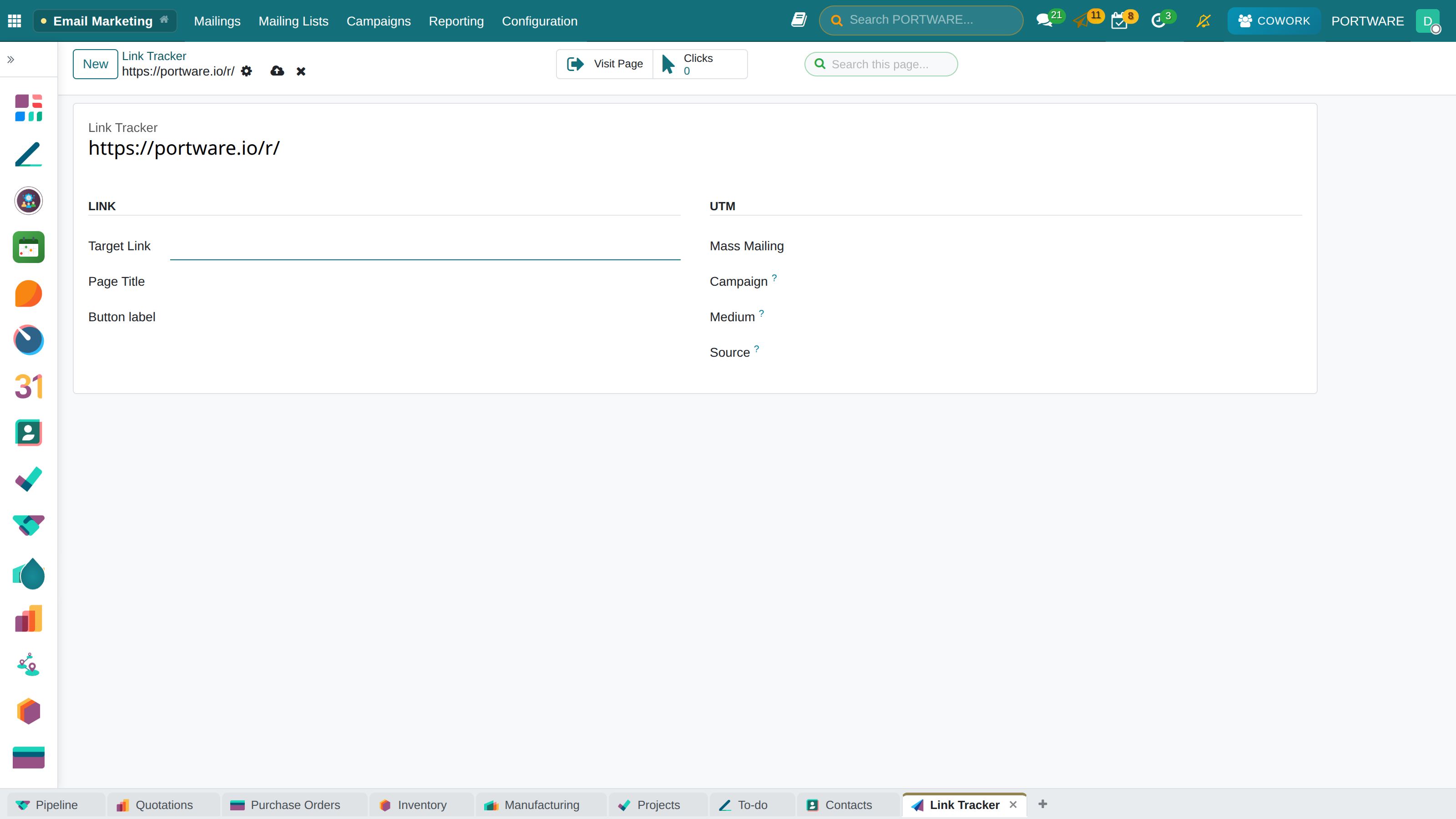 Creating a New Tracking Link
