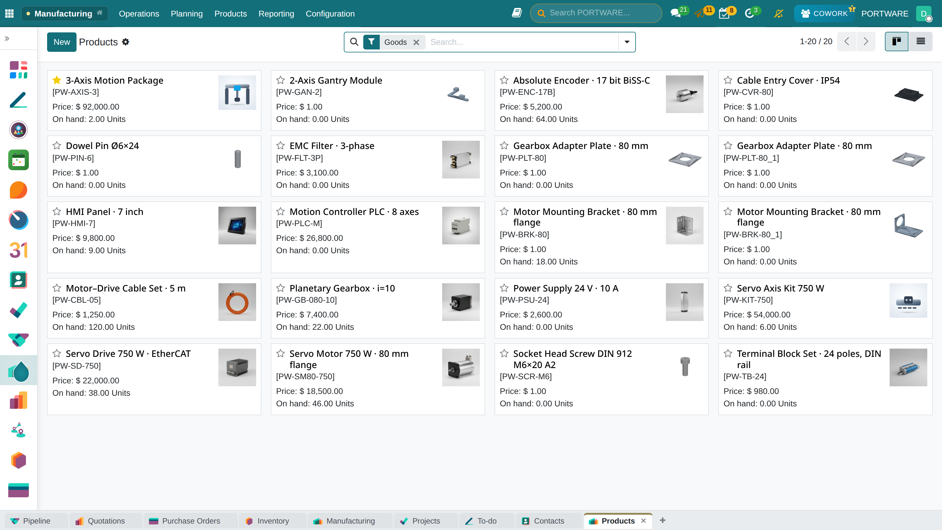 Products Kanban View