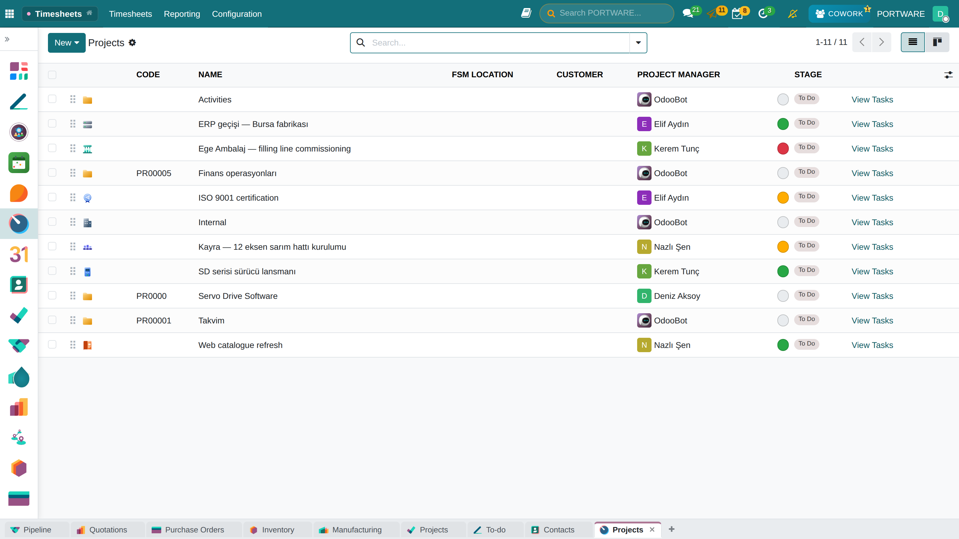 Project settings