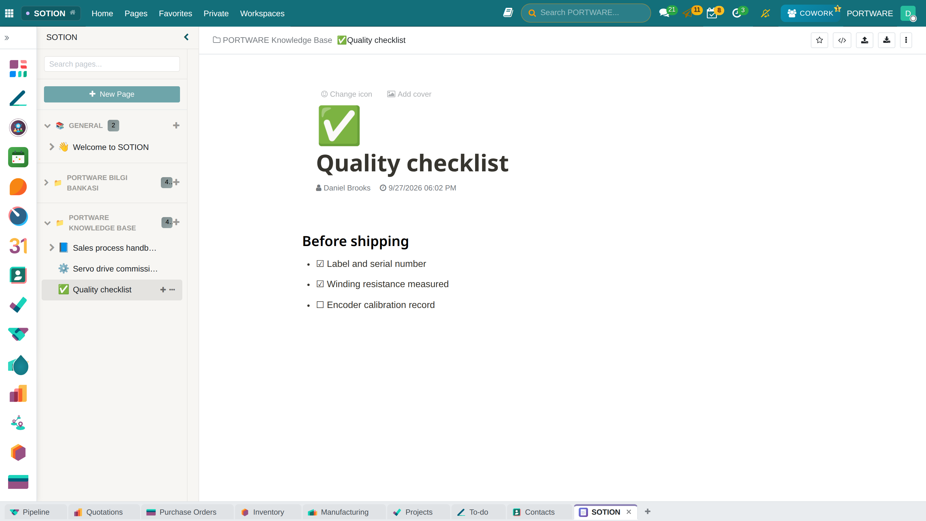 SOTION checklist