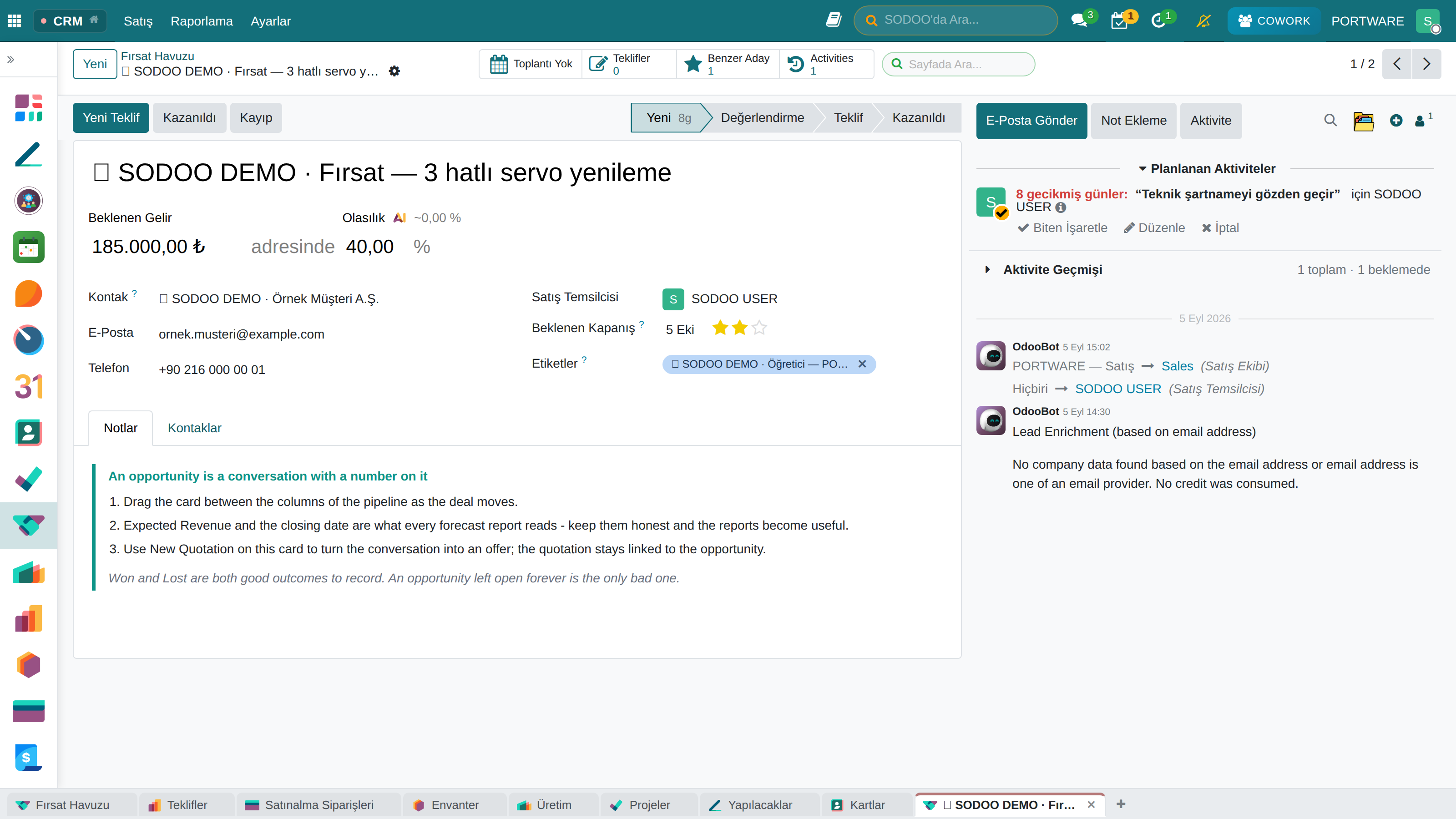 CRM Lead Detay Ekranı