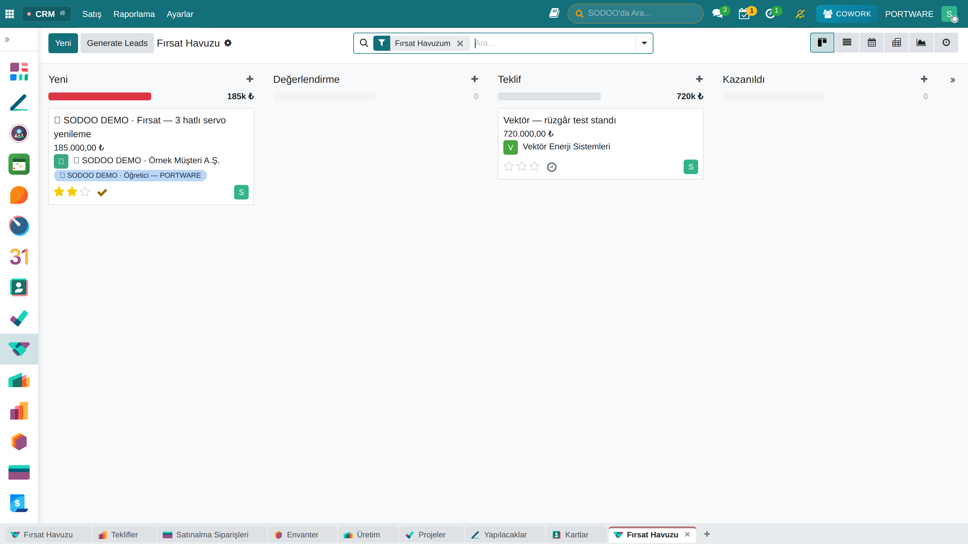 SODOO CRM Ana Ekranı