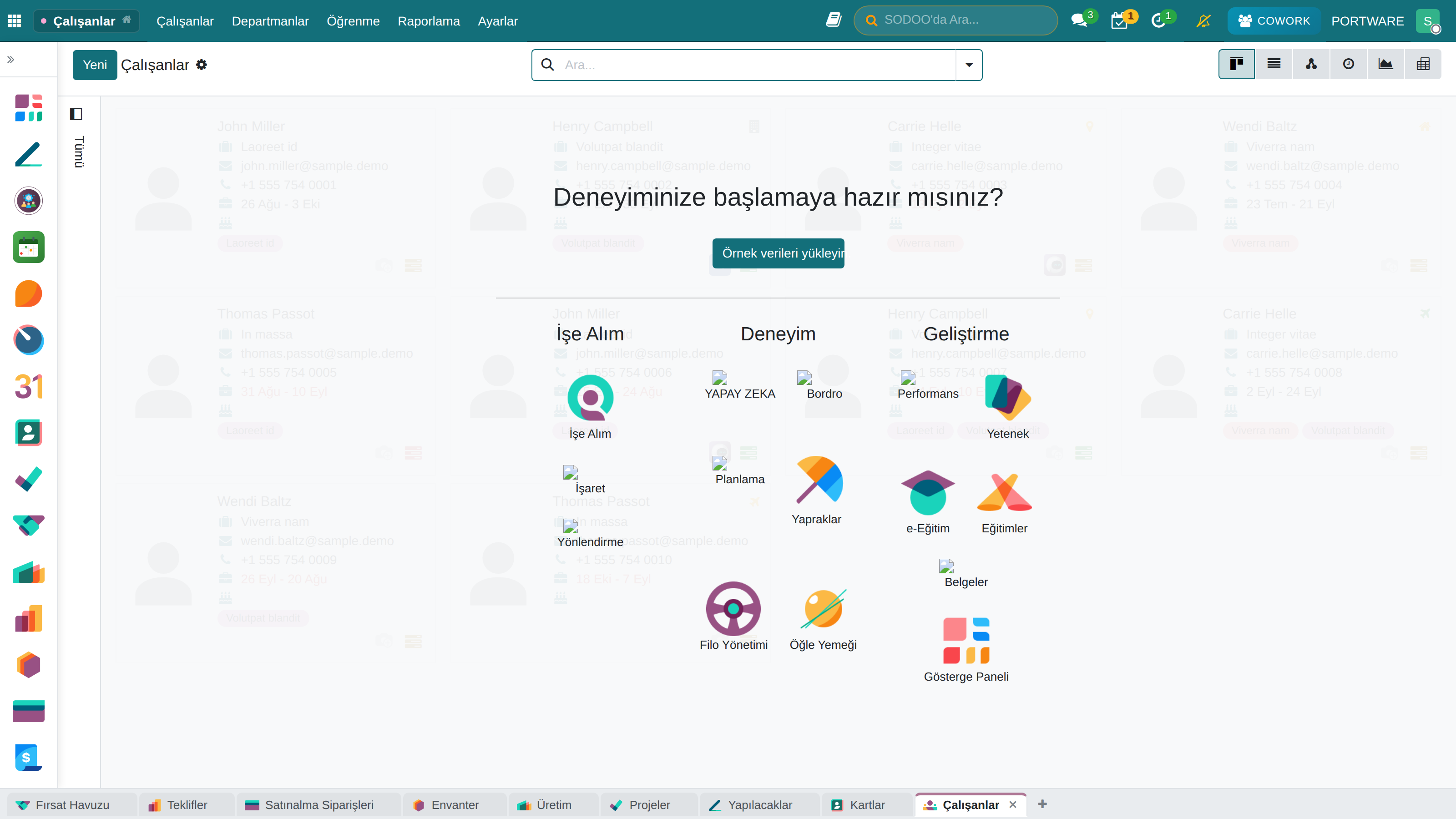 Çalışanlar Kanban Görünümü