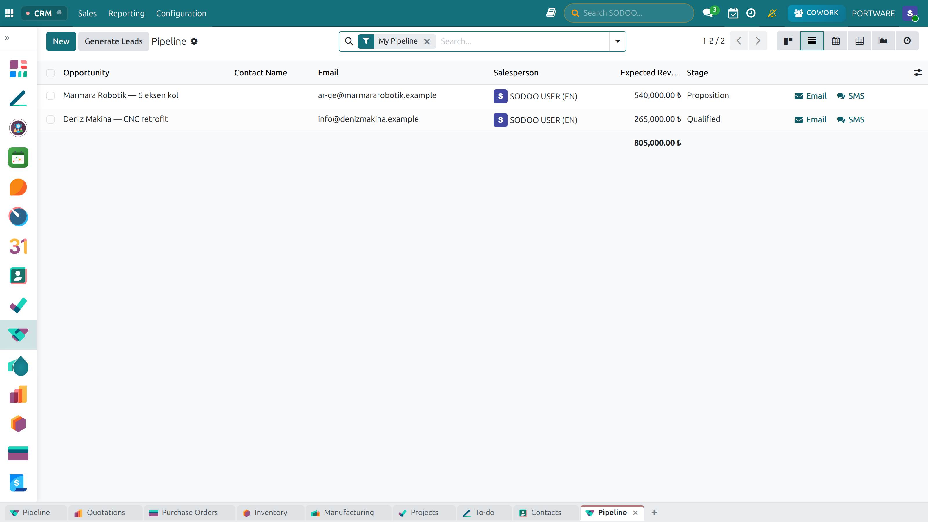 CRM Leads List
