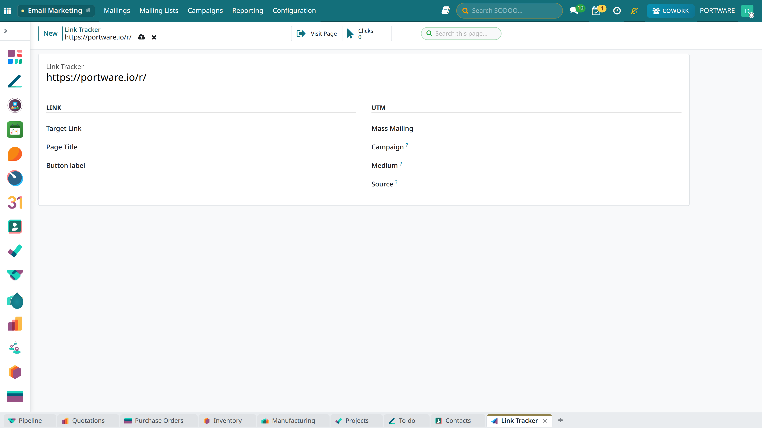 Creating a New Tracking Link