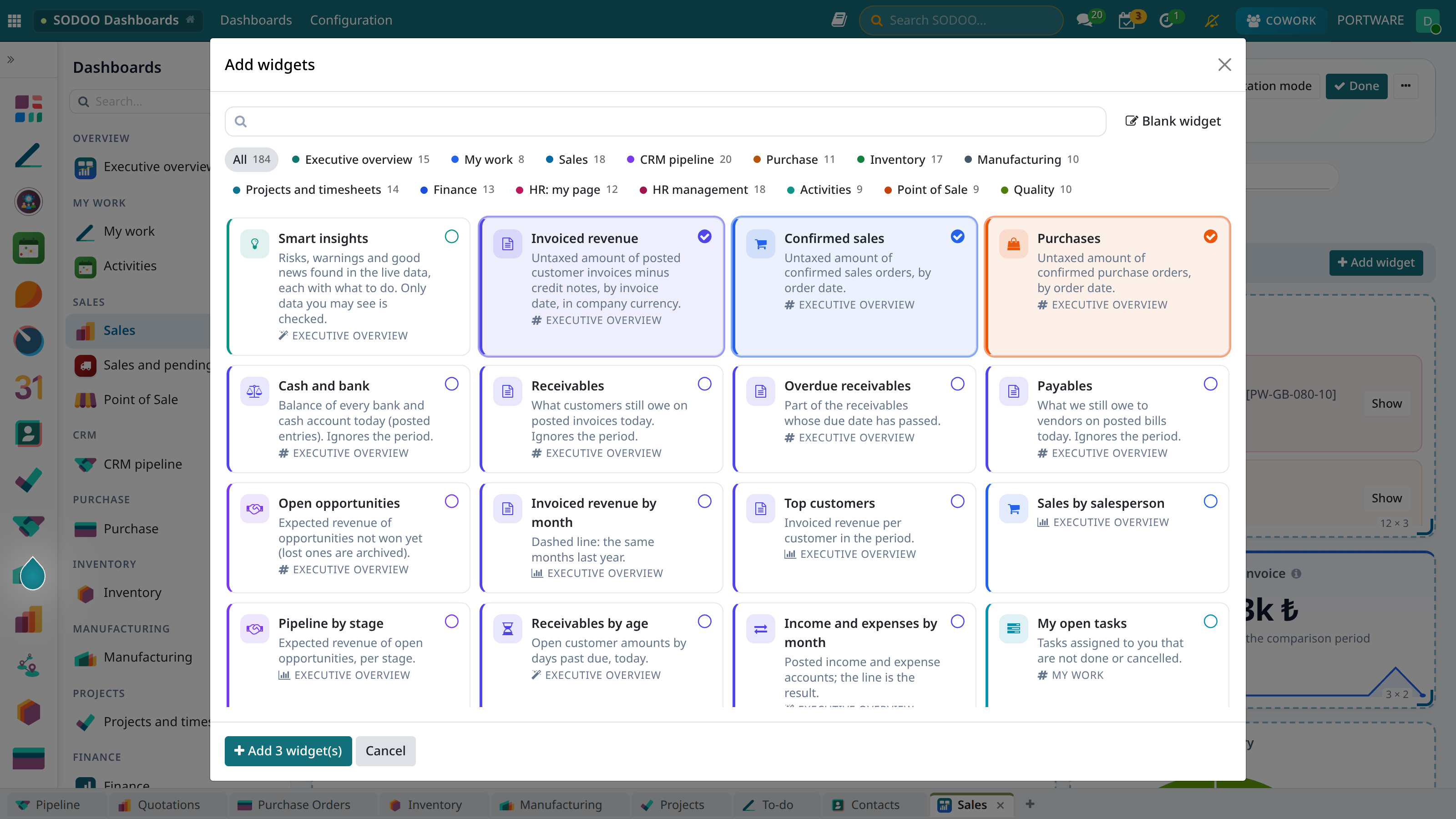 Widget library