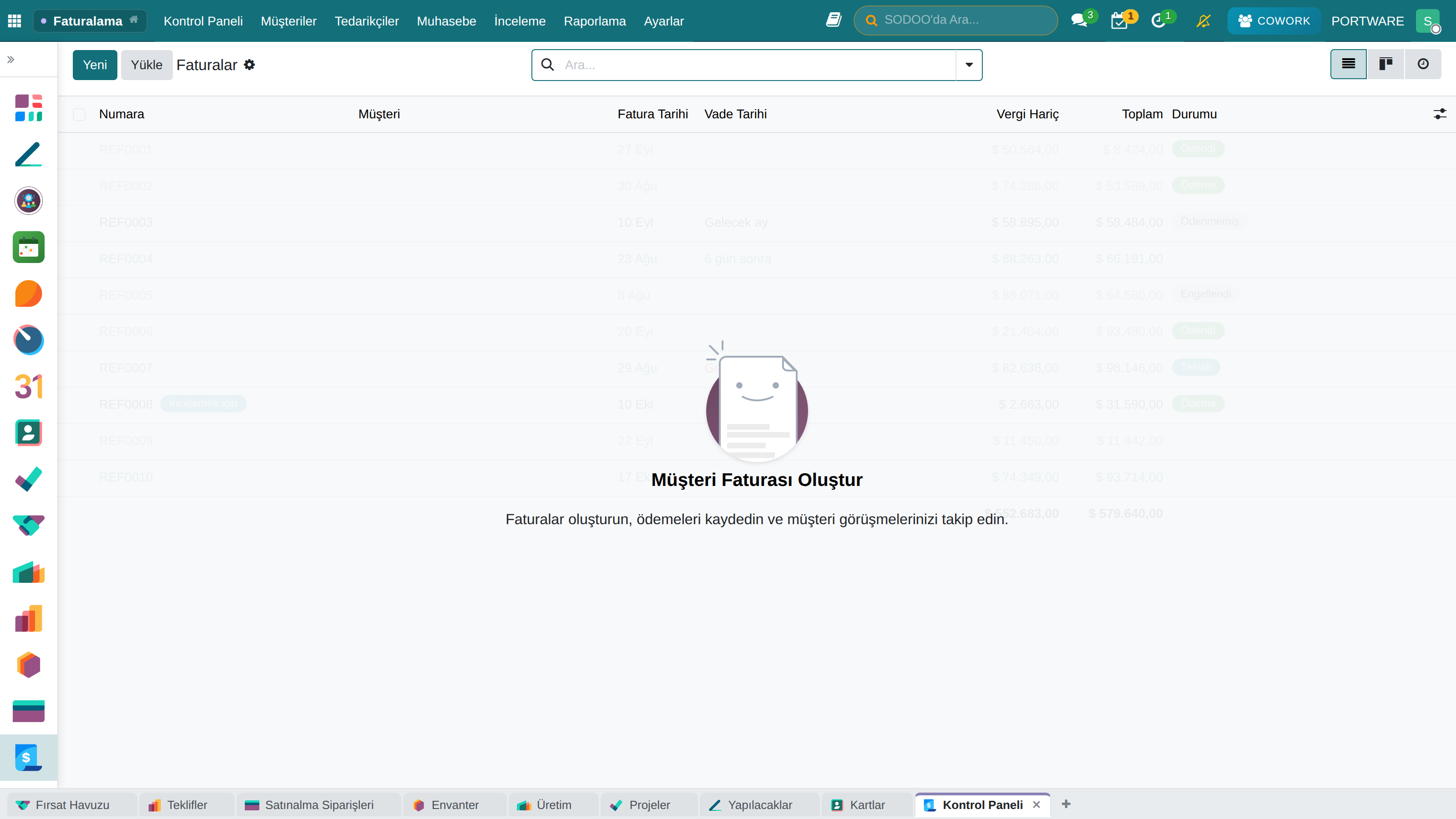Ana Faturalama Dashboard